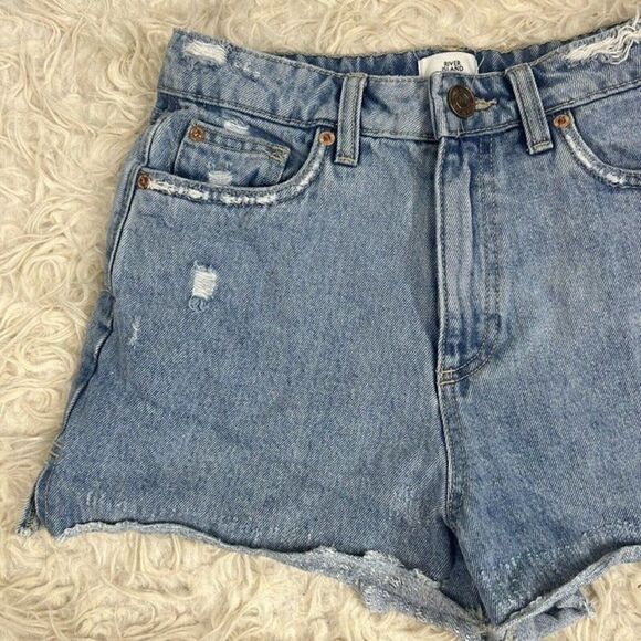 River Island Womens Raw Hem Distressed Denim Short Shorts Light Blue Size US 8 - Picture 3 of 9